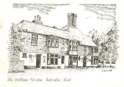 AK / Ansichtskarte Tenterden_Ashford William Caxton Pub drawing Kuenstlerkarte 
