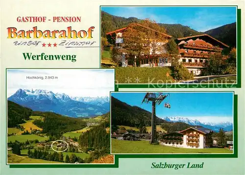 AK / Ansichtskarte Werfenweng Gasthof Pension Barbarahof Landschaftspanorama Alpen Werfenweng
