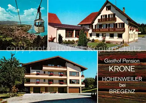 AK / Ansichtskarte Hohenweiler_Vorarlberg Gasthof Pension Krone Pfaender Bergbahn Bodensee Hohenweiler_Vorarlberg