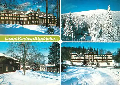 AK / Ansichtskarte Karlova_Studanka Kurhotel Sanatorium Winterlandschaft Altvatergebirge Karlova_Studanka
