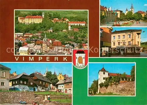 AK / Ansichtskarte Vimperk Panorama Ortsmotive Kirche Hotel Stadtmauer Vimperk