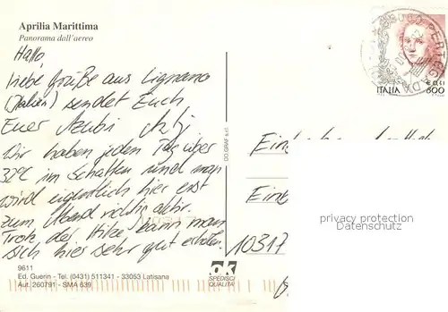 AK / Ansichtskarte Aprilia_Marittima Panorama dall aereo Aprilia Marittima