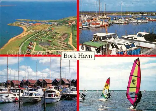 AK / Ansichtskarte Bork_Havn Seglerhafen Windsurfen Fliegeraufnahme Bork_Havn