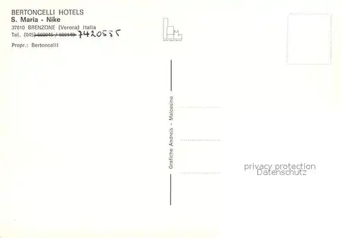 AK / Ansichtskarte Brenzone_Lago_di_Garda Bertoncelli Hotels am Gardasee Brenzone_Lago_di_Garda