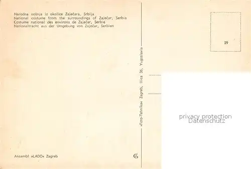 AK / Ansichtskarte Zajecar Nationaltracht Zajecar