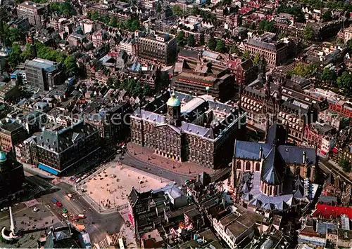 AK / Ansichtskarte Amsterdam_Niederlande Fliegeraufnahme Panorama Kon Paleis Nieuwe Kerk Amsterdam_Niederlande