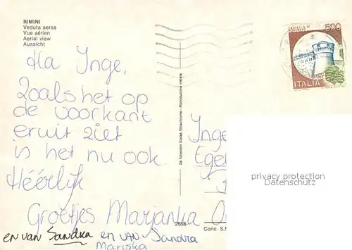 AK / Ansichtskarte Rimini Fliegeraufnahme Rimini
