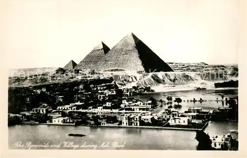 AK / Ansichtskarte Gizeh The Pyramids and Village during Nils Flood Gizeh