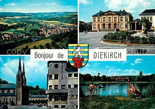 AK / Ansichtskarte Diekirch Panorama Schloss Kirche Badesee Diekirch