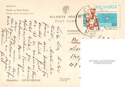AK / Ansichtskarte Maputo Piscina do Hotel Polana Maputo