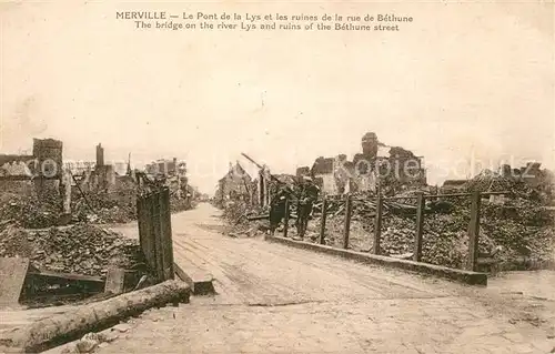 AK / Ansichtskarte Merville_Nord Pont de la Lys Ruinen Merville_Nord