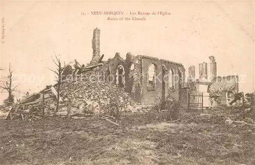 AK / Ansichtskarte Neuf Berquin Le Ruines de l`Eglise  Neuf Berquin