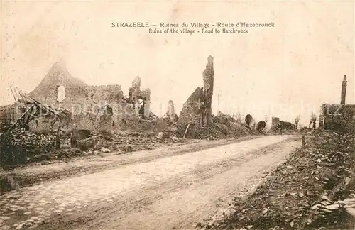 AK / Ansichtskarte Strazeele Ruines du Village Strazeele