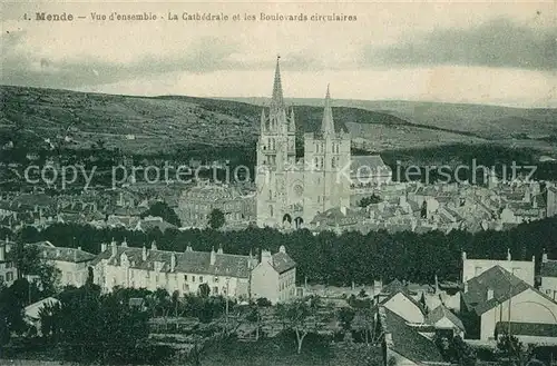 AK / Ansichtskarte Mende Cathedrale et les Boulevards circulaires Mende