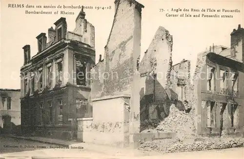 AK / Ansichtskarte Reims_Champagne_Ardenne Bombardements 1914 18 Ruinen Reims_Champagne_Ardenne