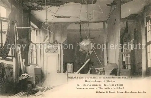 AK / Ansichtskarte Reims_Champagne_Ardenne Bombardements 1914 18 Ruinen Rue Courmeaux Reims_Champagne_Ardenne