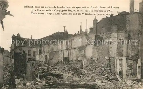 AK / Ansichtskarte Reims_Champagne_Ardenne Bombardements 1914 18 Ruinen Rue de Vesle Reims_Champagne_Ardenne
