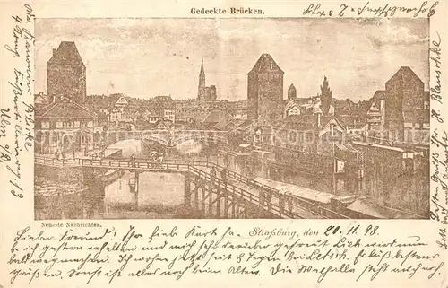 AK / Ansichtskarte Strasbourg_Alsace Gedeckte Br?cken Strasbourg Alsace