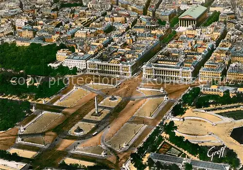 AK / Ansichtskarte Paris Fliegeraufnahme La Place de la Concorde les MInist?res Ambassade des USA Rue Royale Eglise de la Madeleine Paris