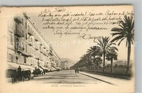 AK / Ansichtskarte Nice_Alpes_Maritimes Avenue Massena Nice_Alpes_Maritimes
