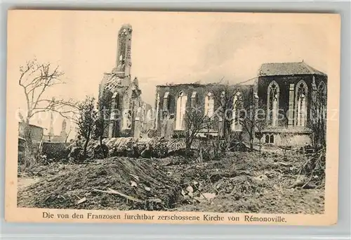 AK / Ansichtskarte Remonoville  zerst?rte Kirche  