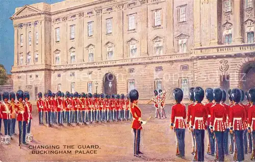 AK / Ansichtskarte London Changing the Guard Buckingham Palace London
