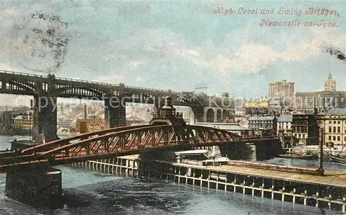 AK / Ansichtskarte Newcastle_On_Tyne_United Kingdom High Level and Swing Bridges Newcastle_On
