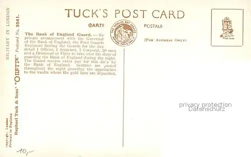 AK / Ansichtskarte London The Bank of England Guard London