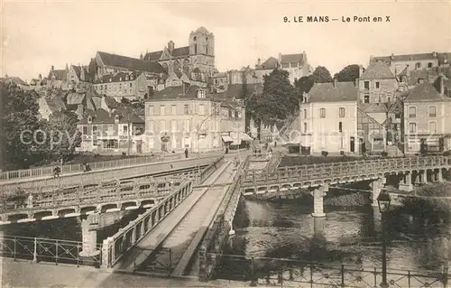 AK / Ansichtskarte Le_Mans_Sarthe Le Pont en X la ville et cathedrale Le_Mans_Sarthe