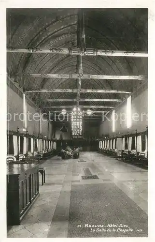 AK / Ansichtskarte Beaune_Cote_d_Or_Burgund Hotel Dieu La Salle de la Chapelle Beaune_Cote_d_Or_Burgund