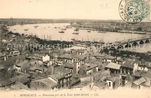 AK / Ansichtskarte Bordeaux Panorama pris de la Tour Saint Michel Bordeaux