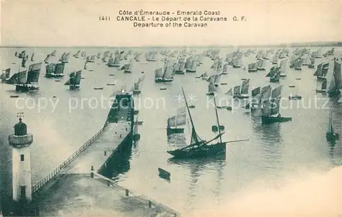 AK / Ansichtskarte Cancale Le Deaprt de la Caravane Cancale