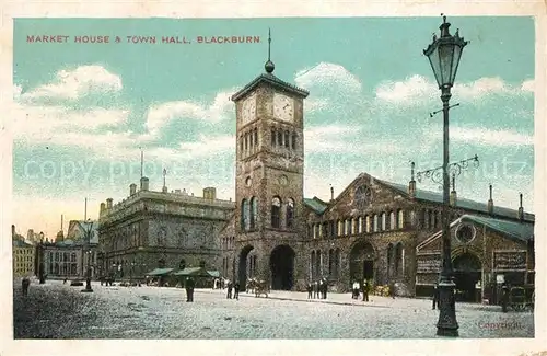 AK / Ansichtskarte Blackburn Market House and Town Hall 