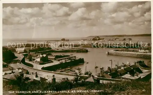 AK / Ansichtskarte Jersey_UK The Harbour and Elizabeth Castle St Helier Jersey_UK