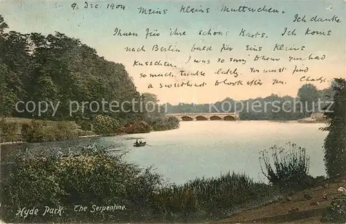 AK / Ansichtskarte Hyde_Park The Serpentine 