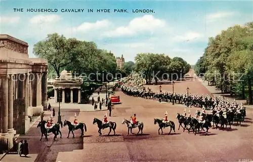 AK / Ansichtskarte London The Household Cavalry in Hyde Park London