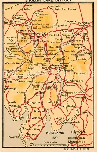 AK / Ansichtskarte Keswick English Lake District Karte Keswick