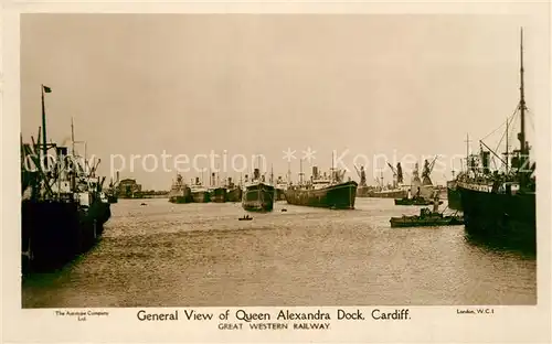 AK / Ansichtskarte Cardiff_Wales Queen Alexandra Dock General view Cardiff_Wales