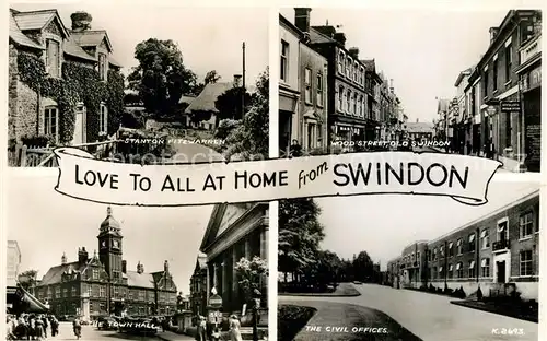 AK / Ansichtskarte Swindon Stanton Fits Warren Wood Street Town Hall Civil Offices Swindon
