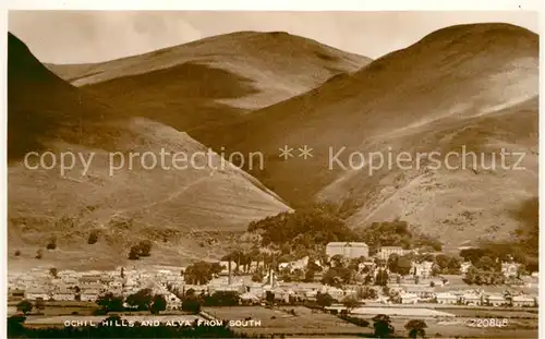 AK / Ansichtskarte Alva_Clackmannanshire Ochil Hills and Alva from south Alva_Clackmannanshire