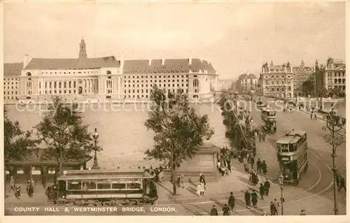 AK / Ansichtskarte London County Hall and Westminster Bridge London