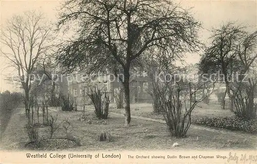AK / Ansichtskarte London Westfield College The Orchard showing Dudin Brown and Chapman Wings London
