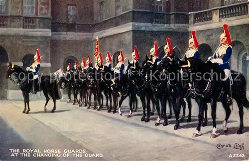 AK / Ansichtskarte London The Royal Horse Guards at the changing of the Guard London