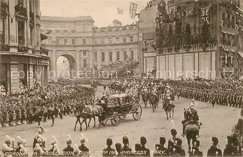 AK / Ansichtskarte London Coronation Procession June 1911 Princess Mary London