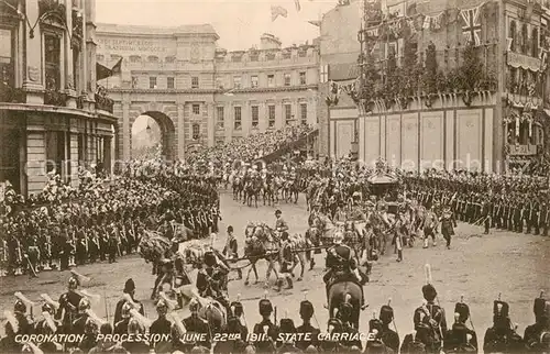 AK / Ansichtskarte London Coronation Procession June 1911 State Carriage London