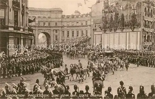 AK / Ansichtskarte London Coronation Procession June 1911 State Carriage London