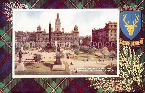 AK / Ansichtskarte Glasgow George Square Cenotaph and Municipal Buildings Glasgow
