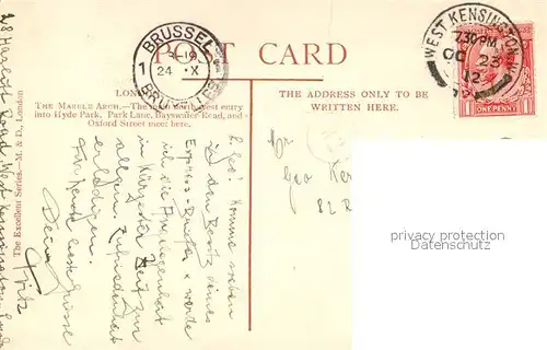 AK / Ansichtskarte London The Marble Arch London