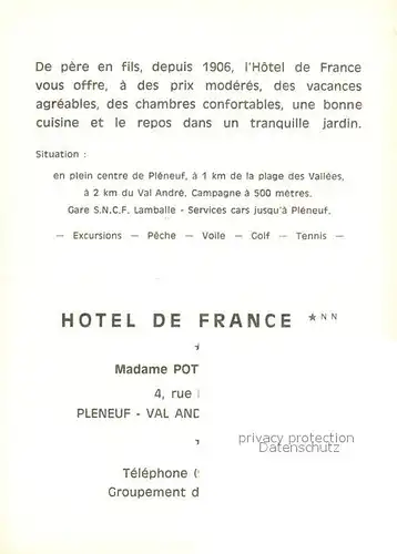 AK / Ansichtskarte Le_Val_Andre Hotel de France Le_Val_Andre