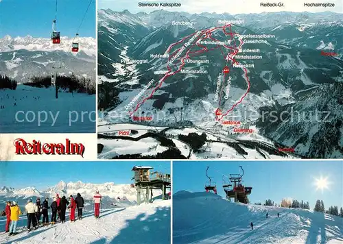 AK / Ansichtskarte Mandling_Ramsau Reiteralm Skipisten Seilbahn Winter Mandling Ramsau